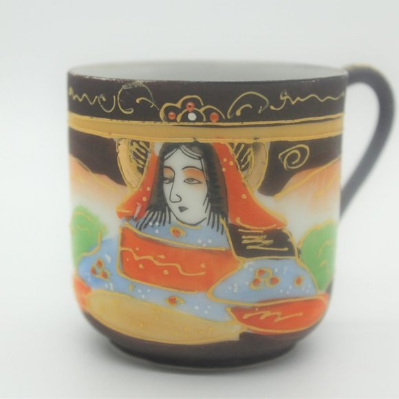 Vintage Japanese Satsuma. Moriage Gilded, Tea Set 21 pc, Made in Japan - Picture 5 of 12